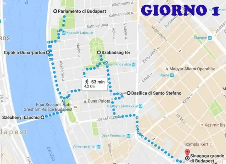 Mappa attrazioni Pest Budapest