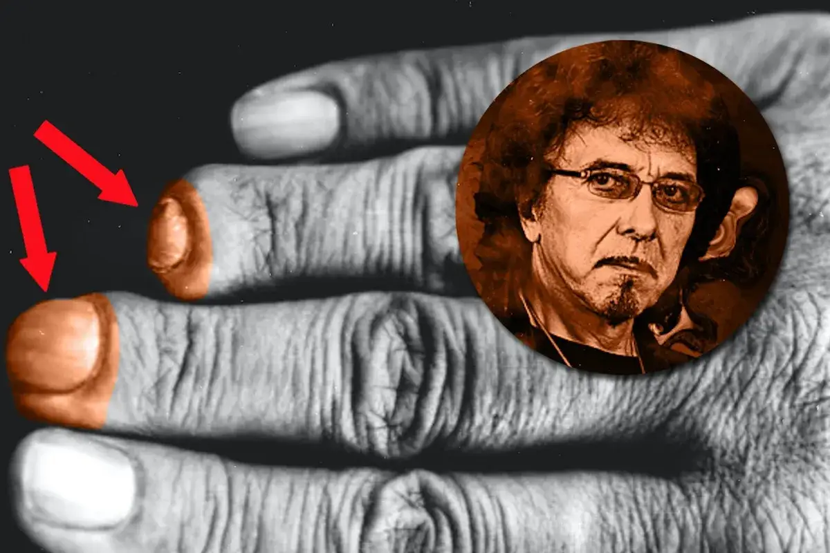 Tony Iommi fingers, zranione i okaleczone, symbolizują jego niezwykłą siłę woli i determinację w tworzeniu muzyki.