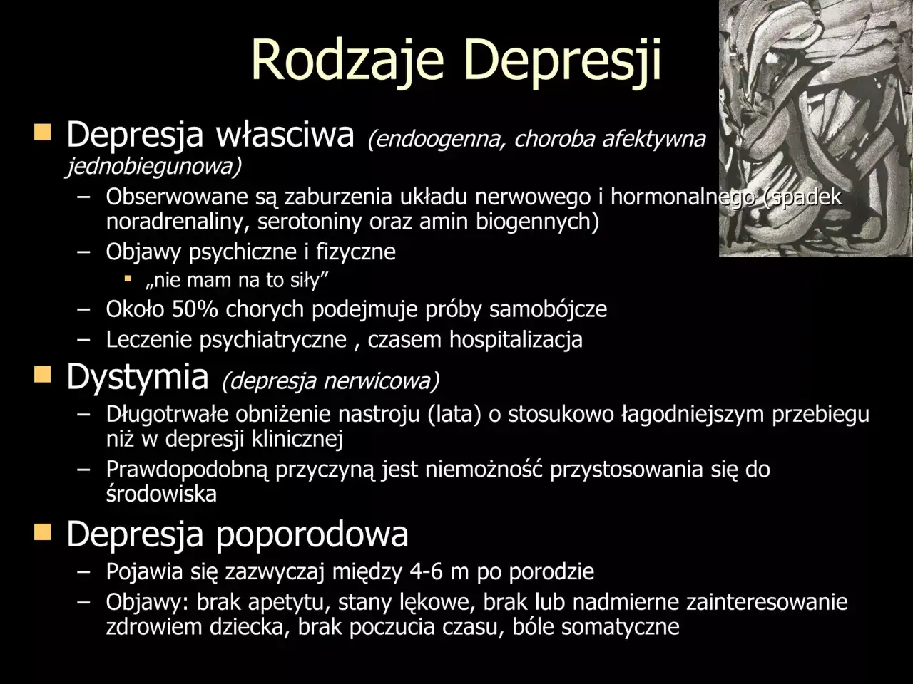 Rodzaje zaburzeń psychicznych, objawy lękowe depresja