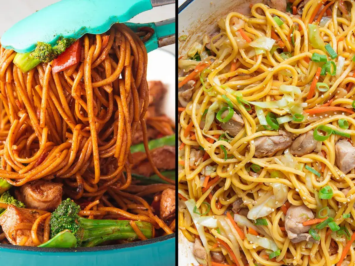 r&oacute;żne warianty chow mein