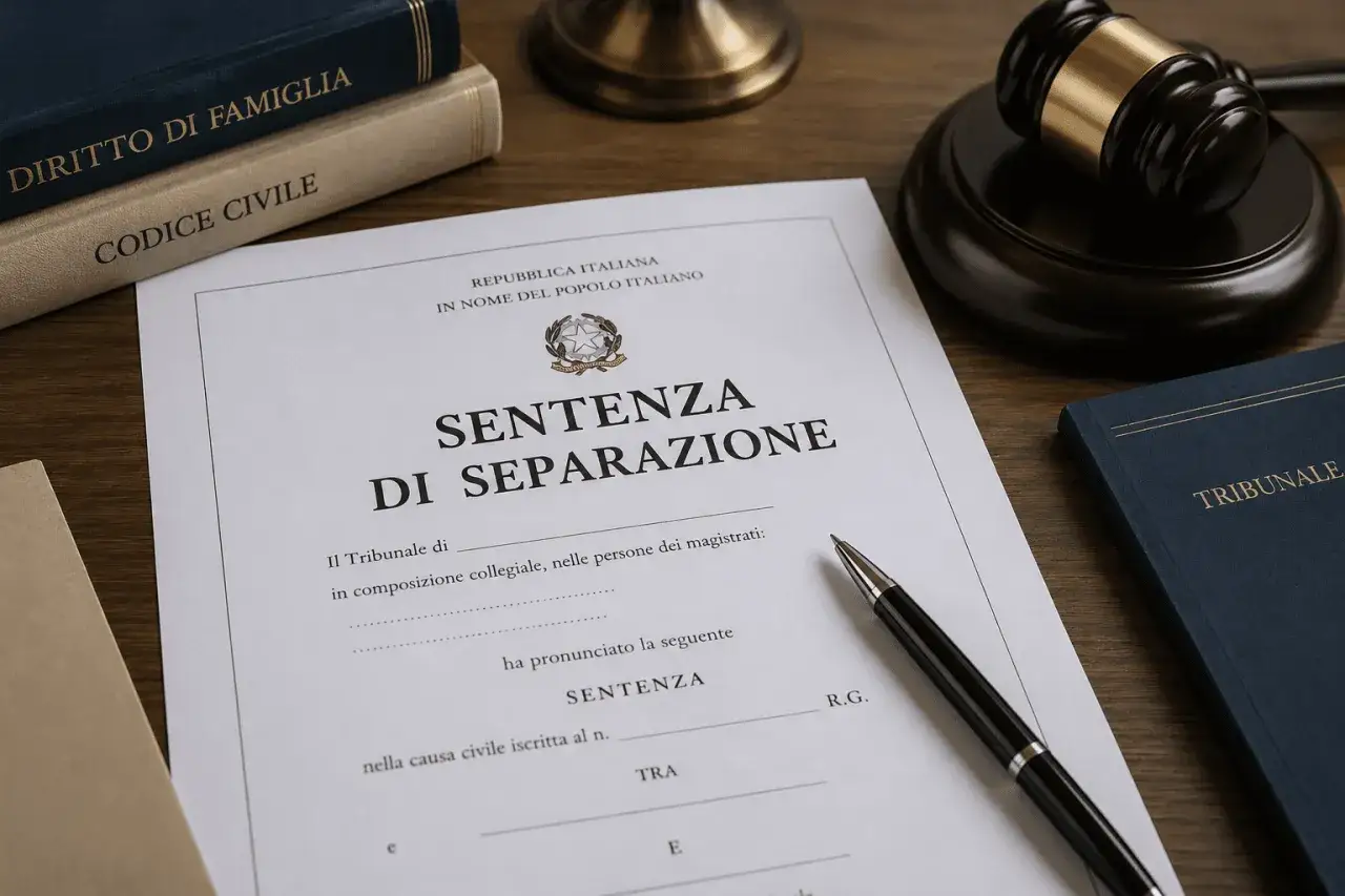 Sentenza di separazione, martelletto, codici e penna. La riforma Cartabia incide sul diritto di famiglia.