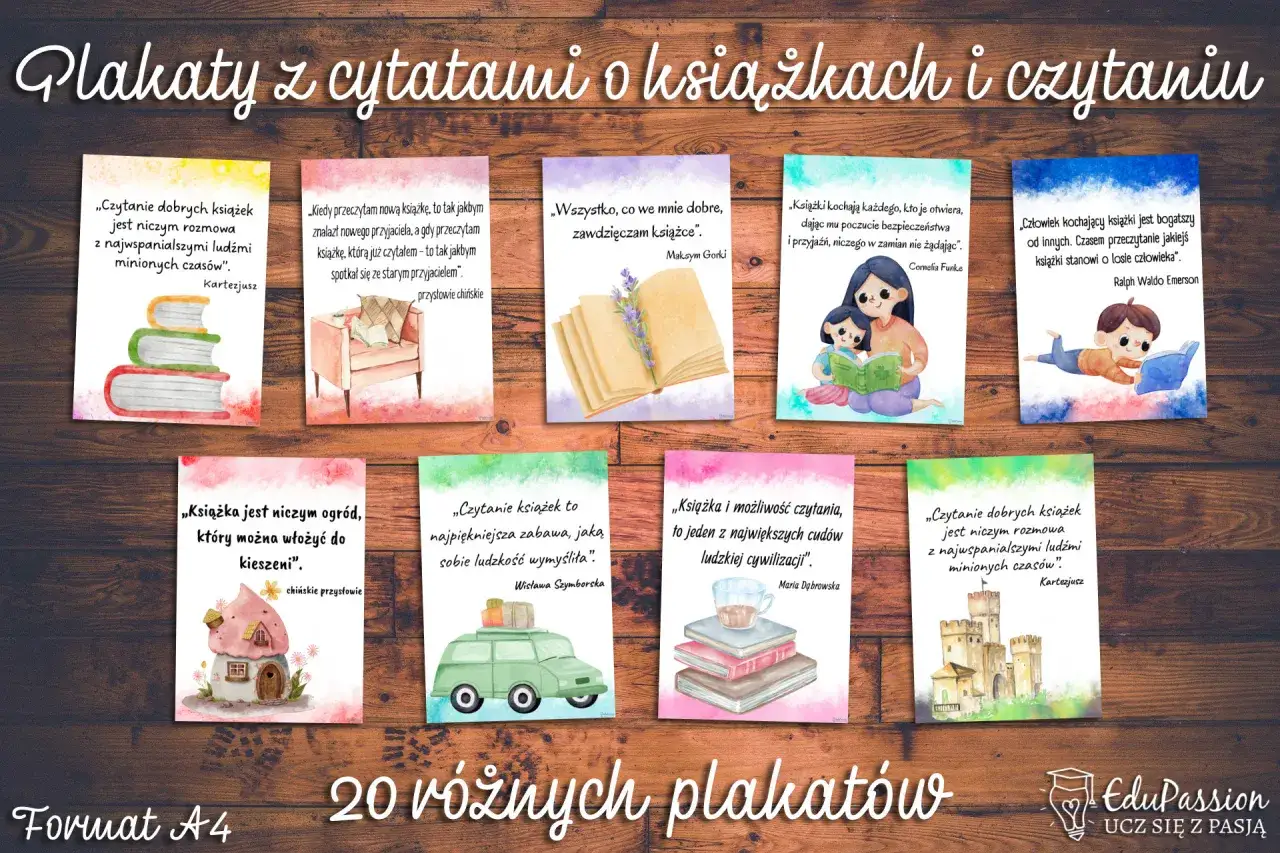 motywy graficzne plakaty czytanie
