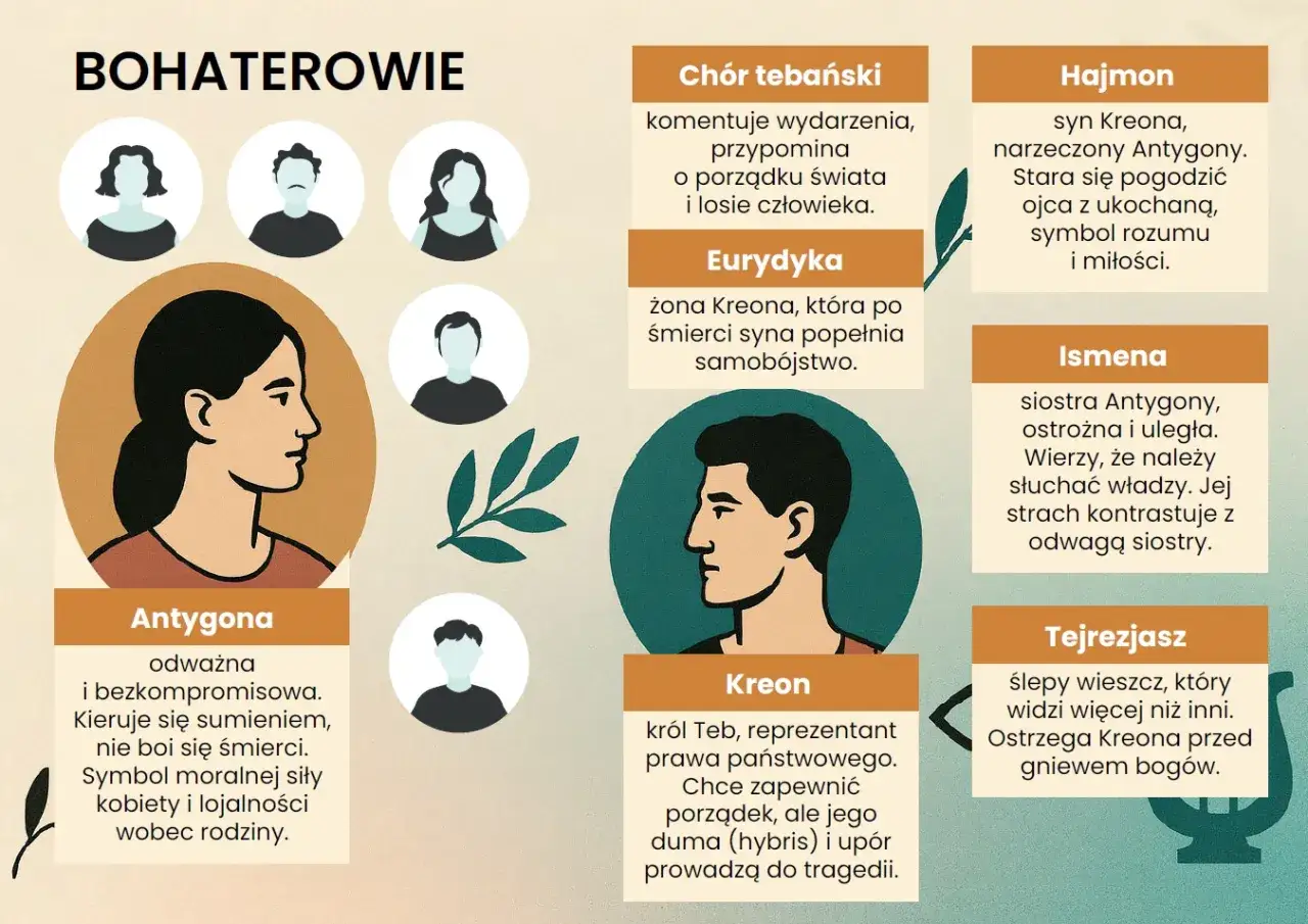 Antygona streszczenie krótkie: Odważna Antygona, siostra Ismeny, stawia czoła Kreonowi, by pogrzebać brata. Jej determinacja kontrastuje z uległością siostry.