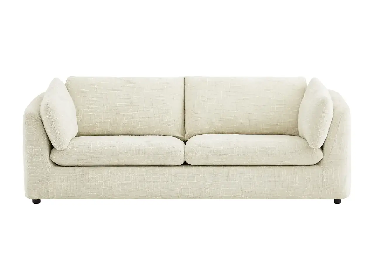 En bekv&auml;m, nopprig soffa i ljusbeige f&auml;rg. Perfekt f&ouml;r mysiga hemmakv&auml;llar.
