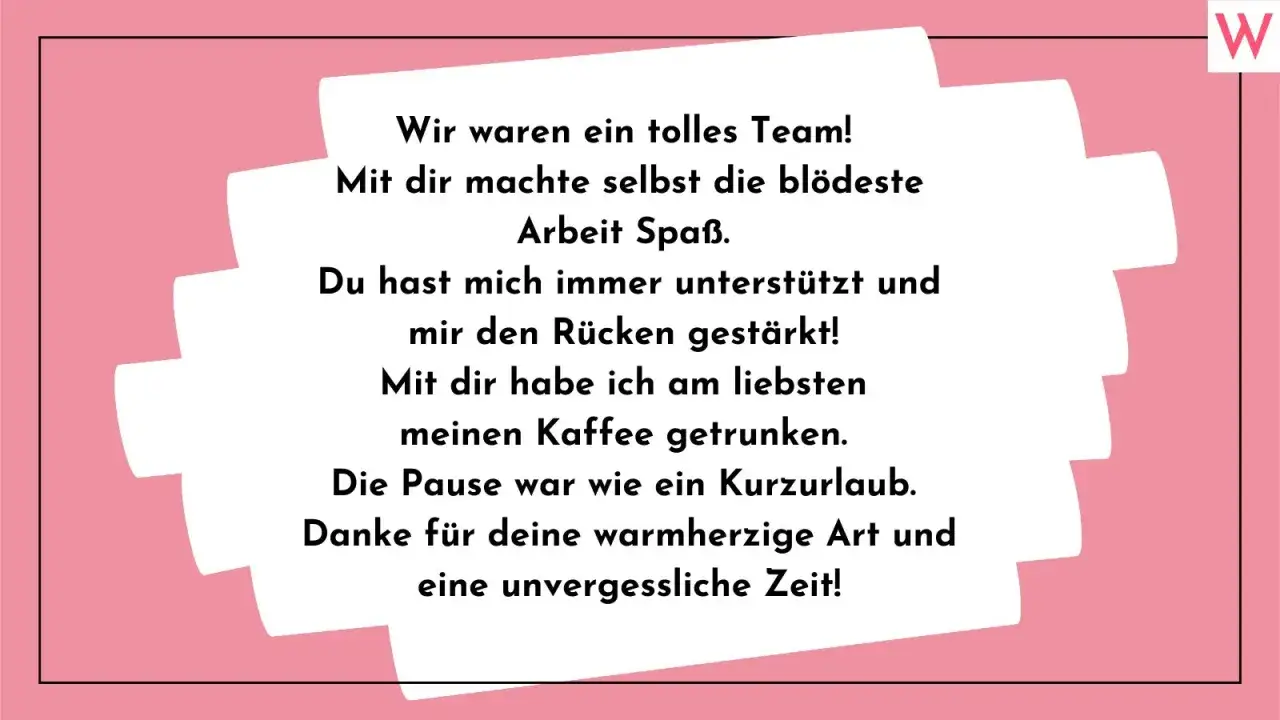 Abschiedsmail an Kollegen: 