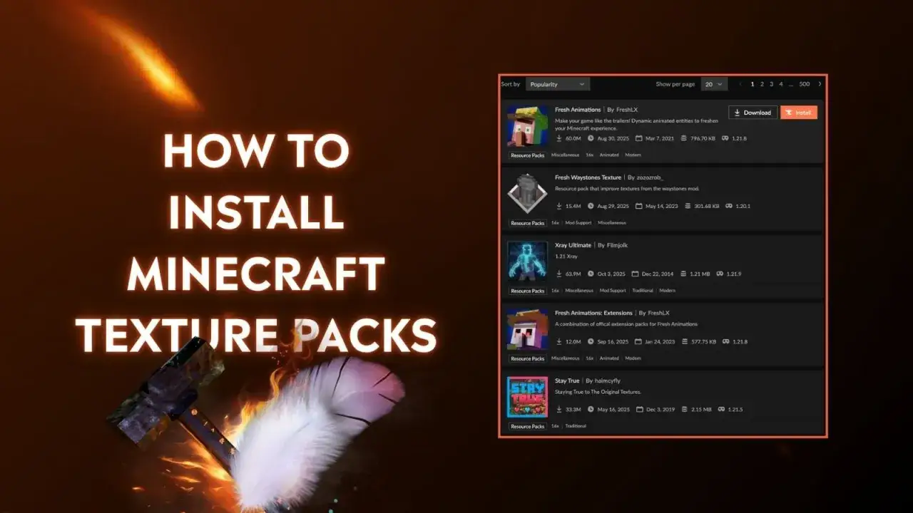 Jak pobrać texture pack do Minecraft? Strona z listą modów i zasobów, w tym Fresh Waystones Texture.