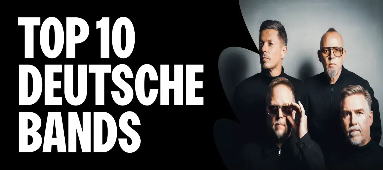 Die erfolgreichste deutsche Band: Vier M&auml;nner posieren vor einem grauen Hintergrund.