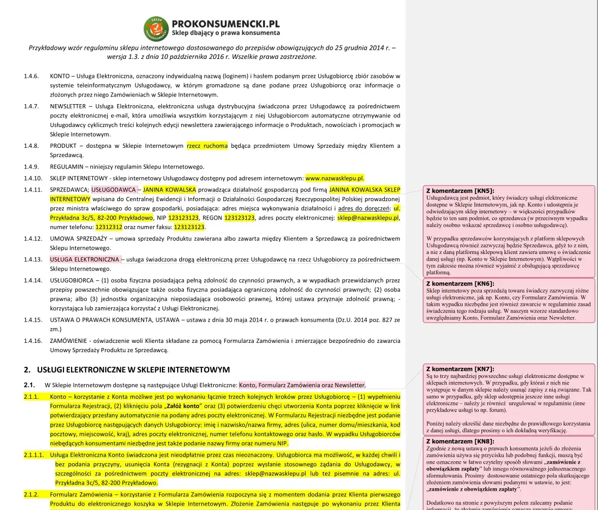 regulamin sklepu internetowego i polityka prywatności