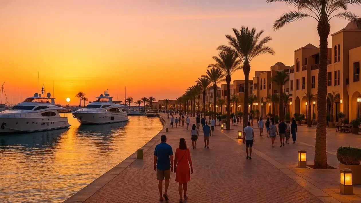 Port Ghalib promenada jachty