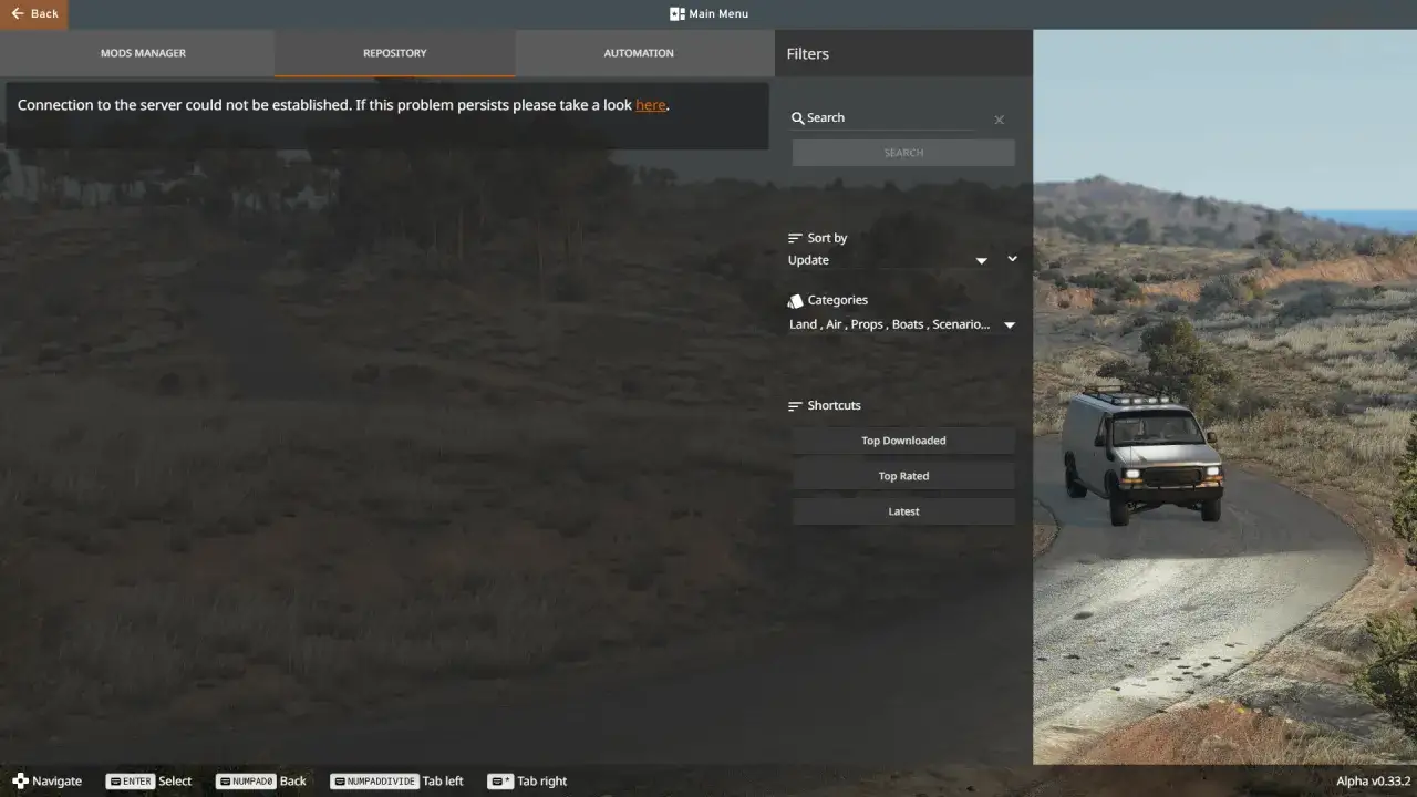 BeamNG.drive rozwiązywanie problem&oacute;w z modami
