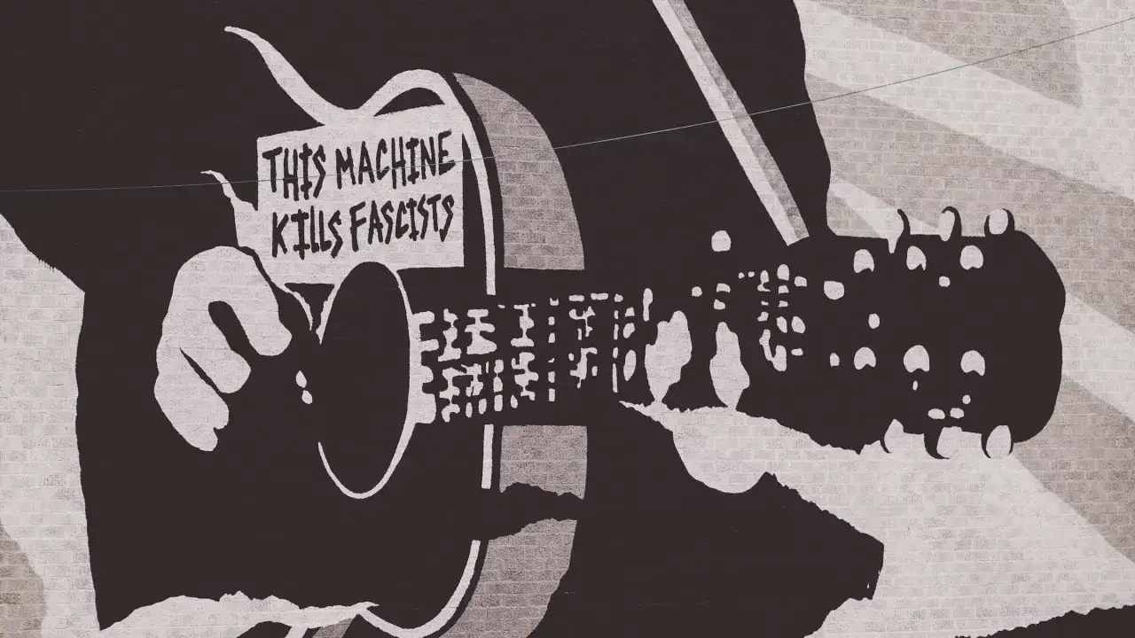 Mural zeigt eine Gitarre mit der Aufschrift