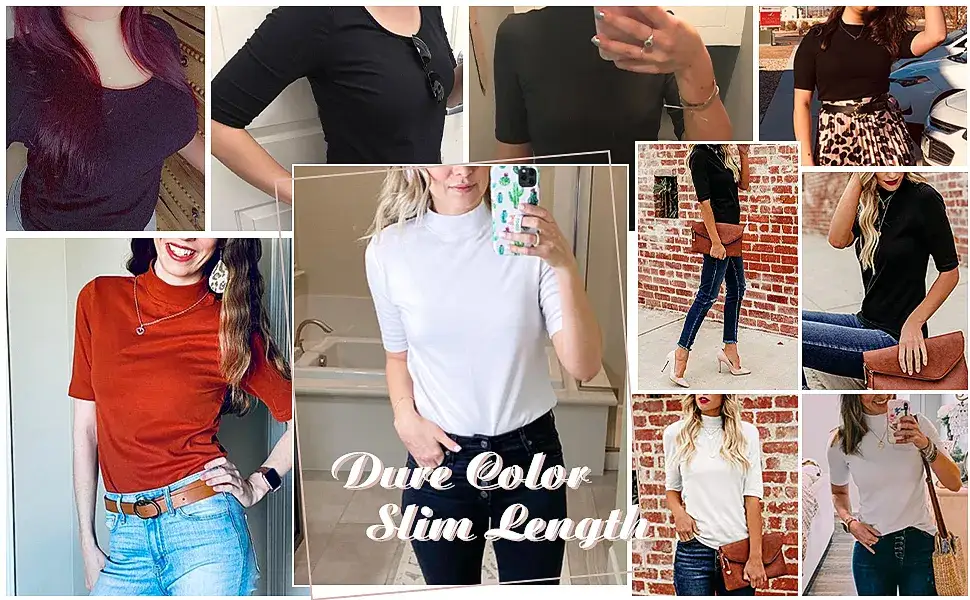 Damen T-Shirt Stehkragen verschiedene Stile