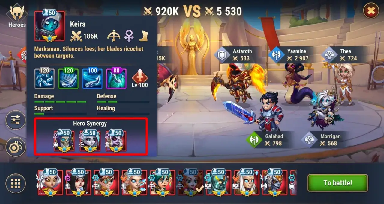 Hero Wars poradnik: Keira i jej drużyna gotowi do walki. Zobacz synergia bohaterów, by wygrać!