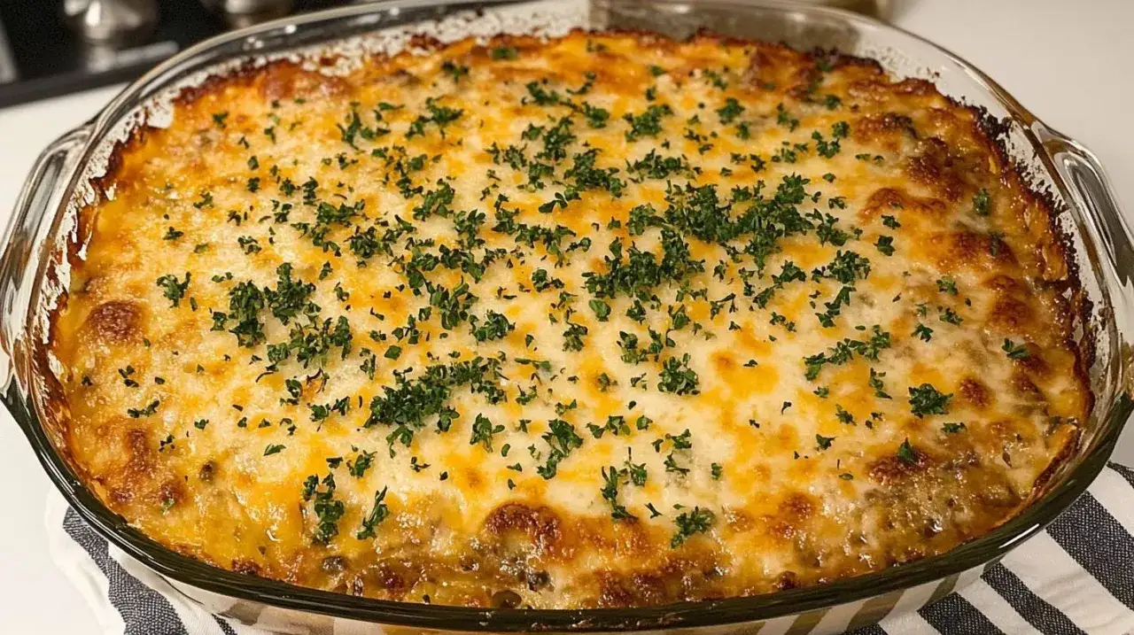 Un gratin de poisson et fruits de mer dor&eacute; et gratin&eacute;, parsem&eacute; de persil frais. Un d&eacute;lice &agrave; partager.