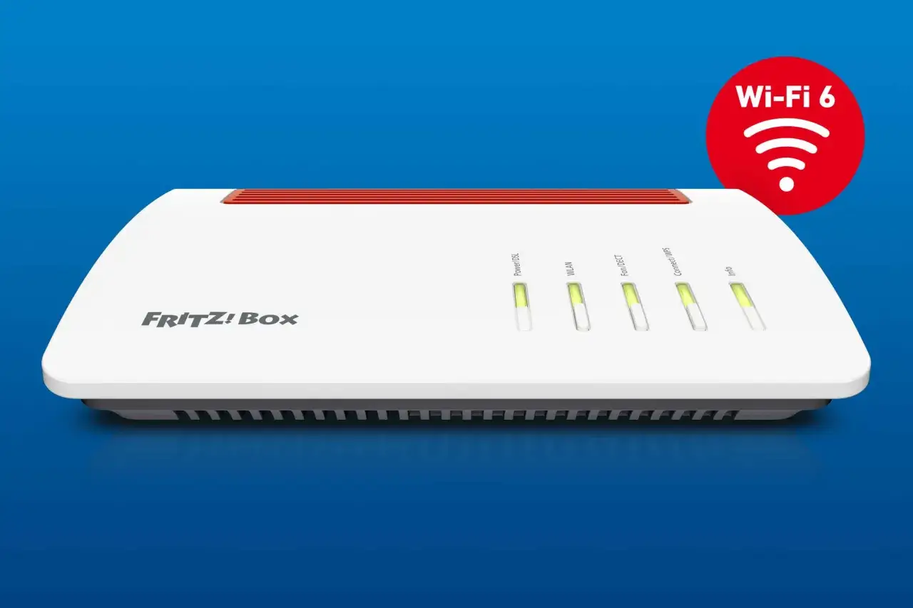 FRITZ!Box 7590 mit Wi-Fi 6 f&uuml;r schnelles Internet.