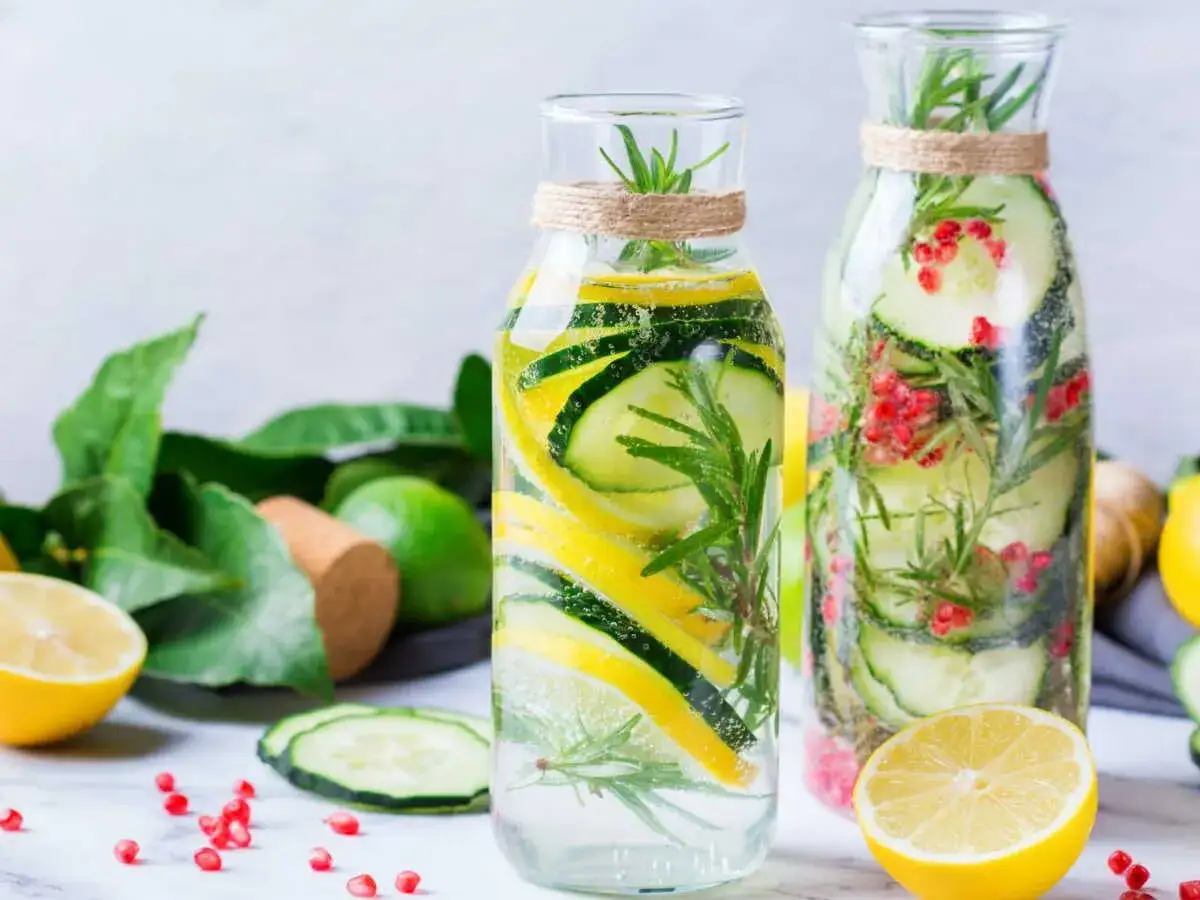 Rafra&icirc;chissez-vous avec ces eaux infus&eacute;es citron, concombre et romarin. Parfait pour la canicule, boire de l'eau est essentiel.