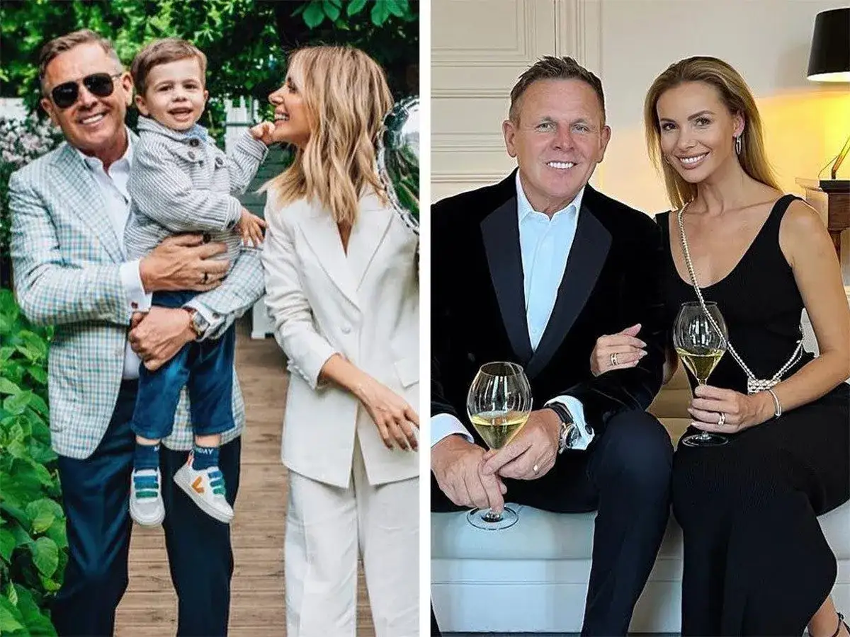 Krzysztof Ibisz, mąż Izabeli Janachowskiej, z synkiem i żoną w eleganckich stylizacjach.