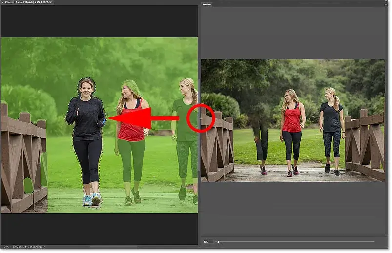 content aware fill photoshop przed po