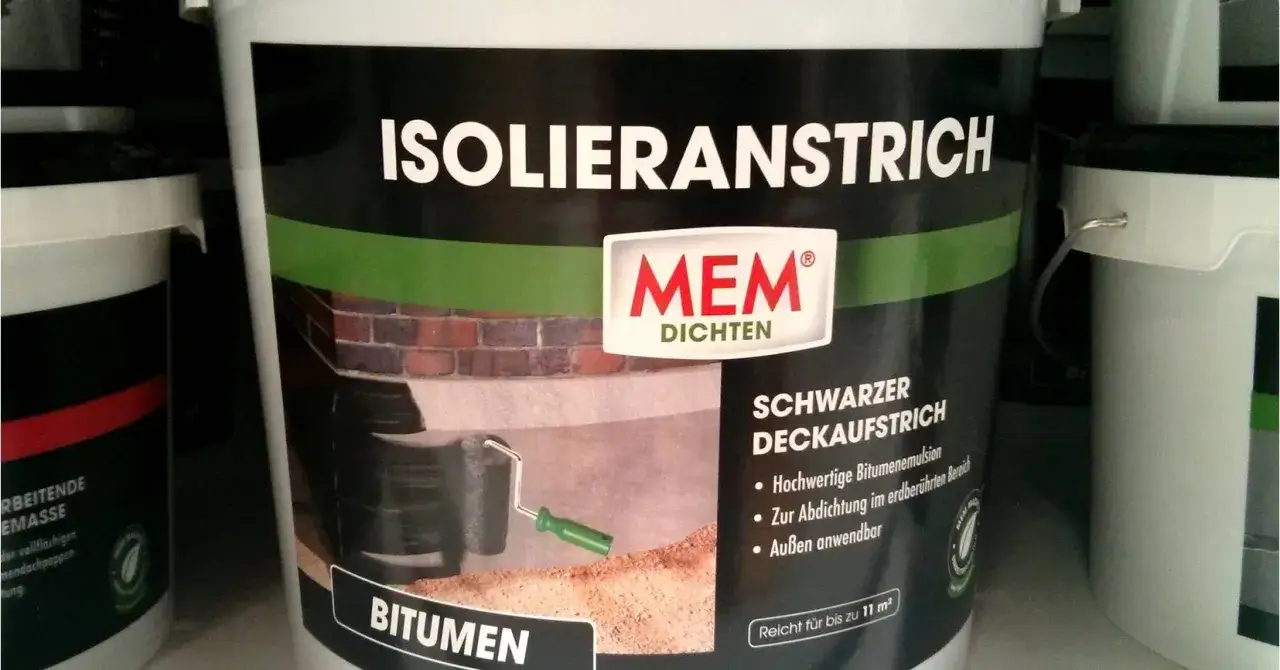 MEM Isolieranstrich: Schwarzer Deckaufstrich f&uuml;r Abdichtungen. Die Trocknungszeit ist kurz, ideal f&uuml;r erdber&uuml;hrte Bereiche und Au&szlig;enanwendung.
