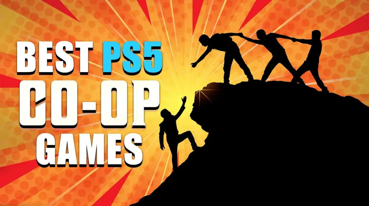Najlepsze gry kooperacyjne na PS5. Sylwetki ludzi pomagają sobie nawzajem wspinać się na szczyt.