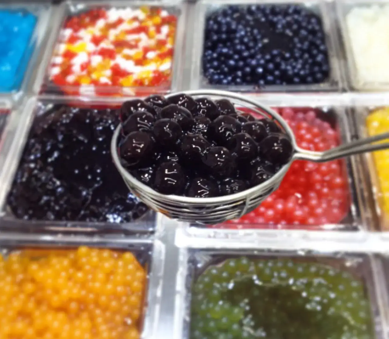 diferentes tama&ntilde;os perlas de tapioca