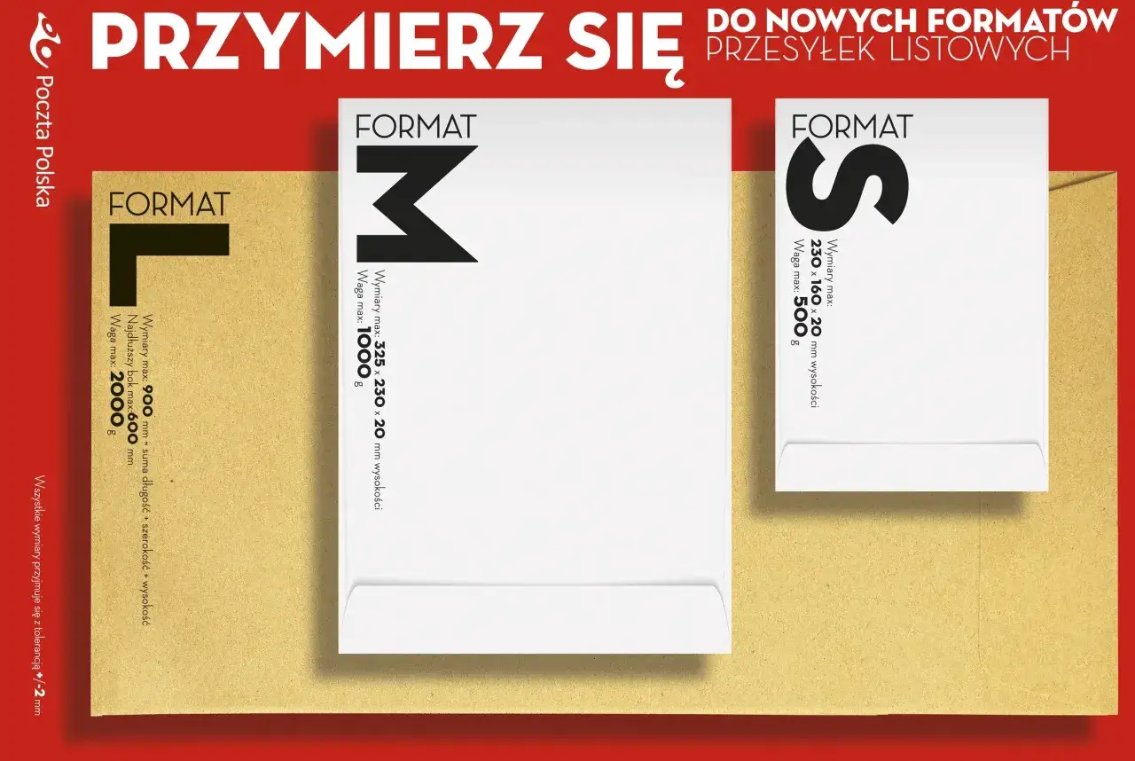 Nietypowe kształty zaproszeń, jak L, M, S, mogą wpływać na koszty wysyłki pocztą, bo ich wymiary i waga decydują o cenie.