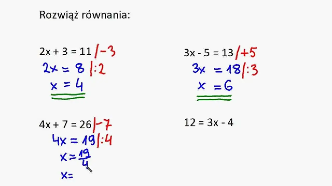 sprawdzanie równania krok po kroku