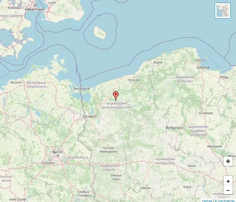 Mapa Polski województwo zachodniopomorskie Szczecin