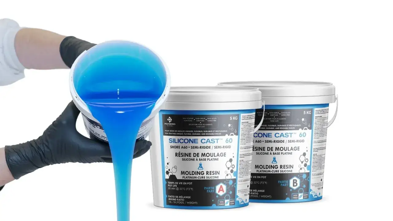 Pour cr&eacute;er des moules, on peut utiliser cette r&eacute;sine de moulage en silicone.