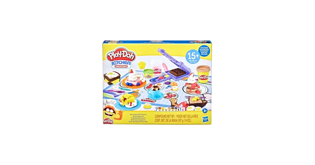 Zestaw Play-Doh Kawiarnia pozwala tworzyć pyszne śniadania i desery z plasteliny.