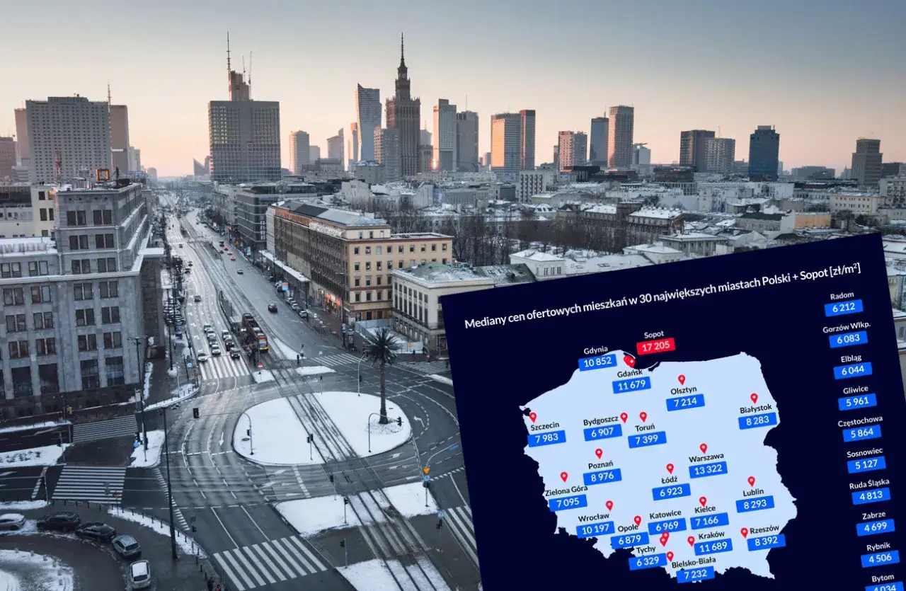 mapa cen nieruchomości Polska deweloper