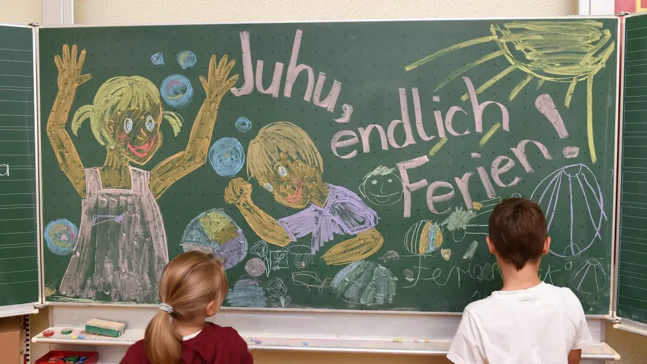 Tafelbild mit Kindern und der Aufschrift