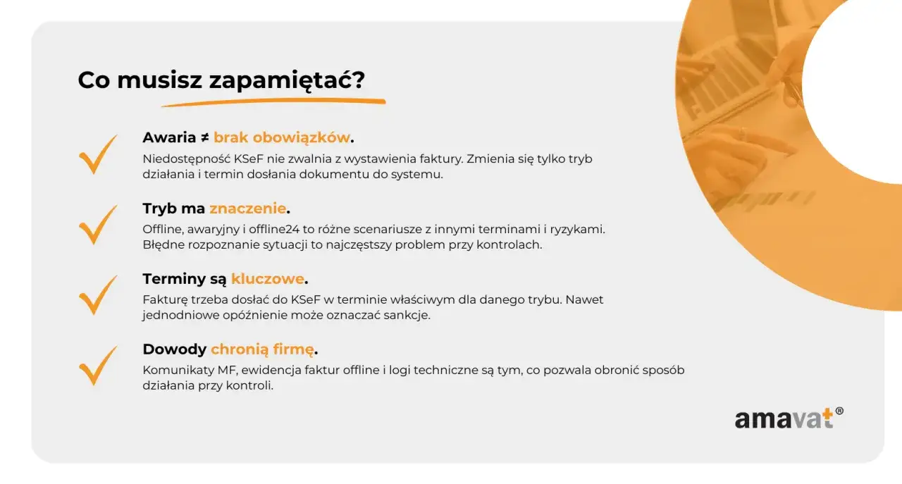 KSeF awaria nie zwalnia z obowiązków. Pamiętaj o trybach działania i terminach wysyłki faktur, by uniknąć sankcji. Dowody chronią firmę.