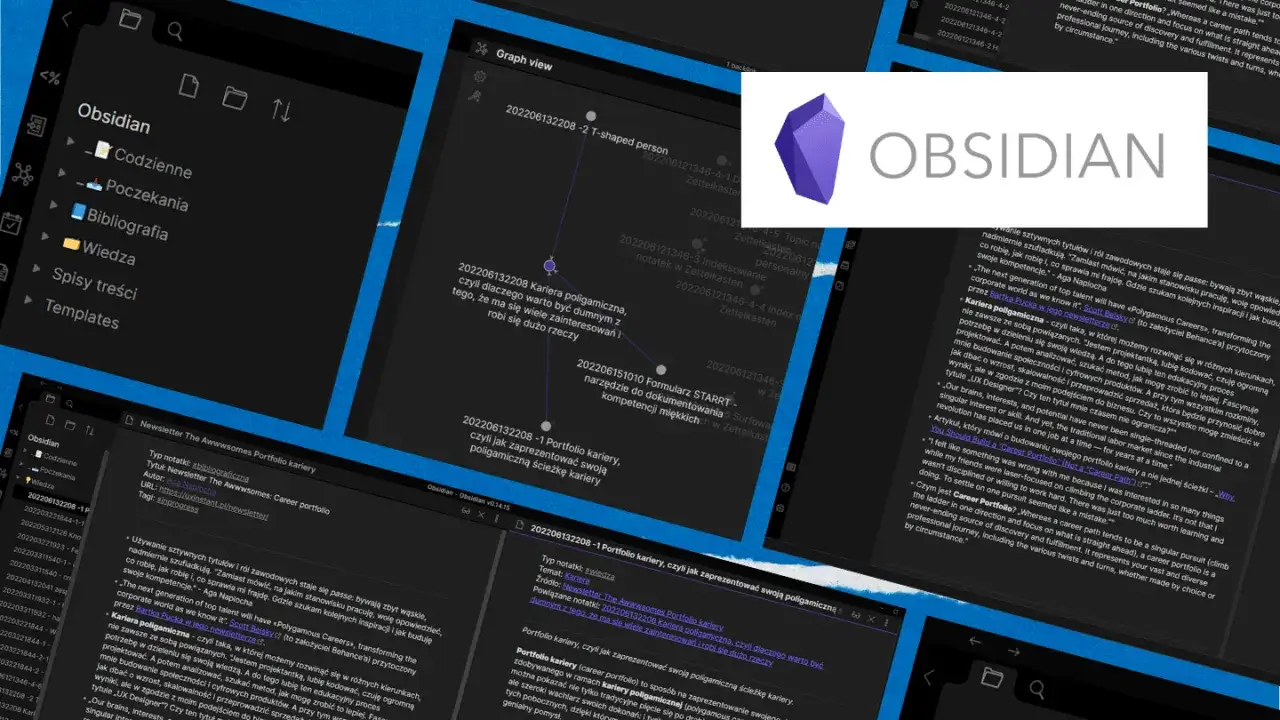 Obsidian pomaga uporządkować wiedzę, by uniknąć przeciążenia informacjami. Uproszczenie bazy danych o świecie literackim jest kluczowe.