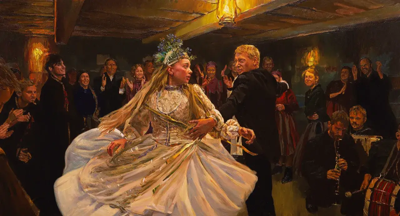 Wieś Lipce Reymontowskie jesienią