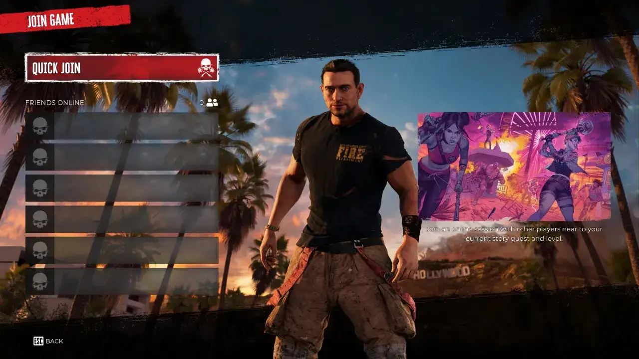 Menu gry Dead Island 2, opcja