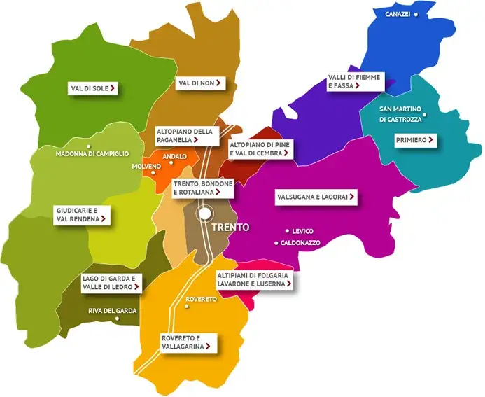 Mappa family hotel Trentino valli
