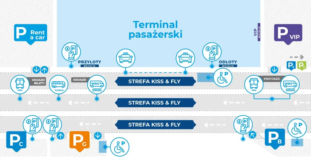 Przystanek Dworcowa Wrocław Gł&oacute;wny autobus 106 lotnisko mapa
