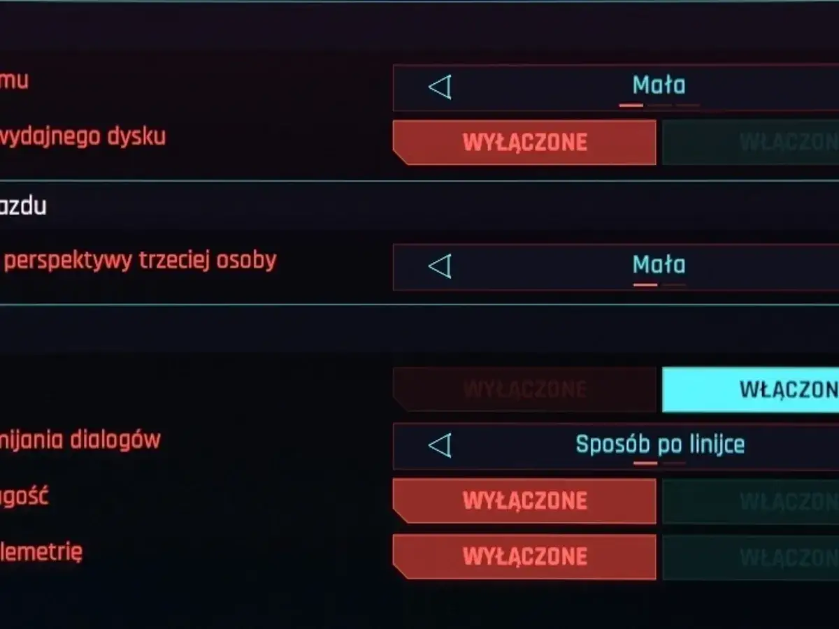 Cyberpunk 2077 ustawienia języka PC