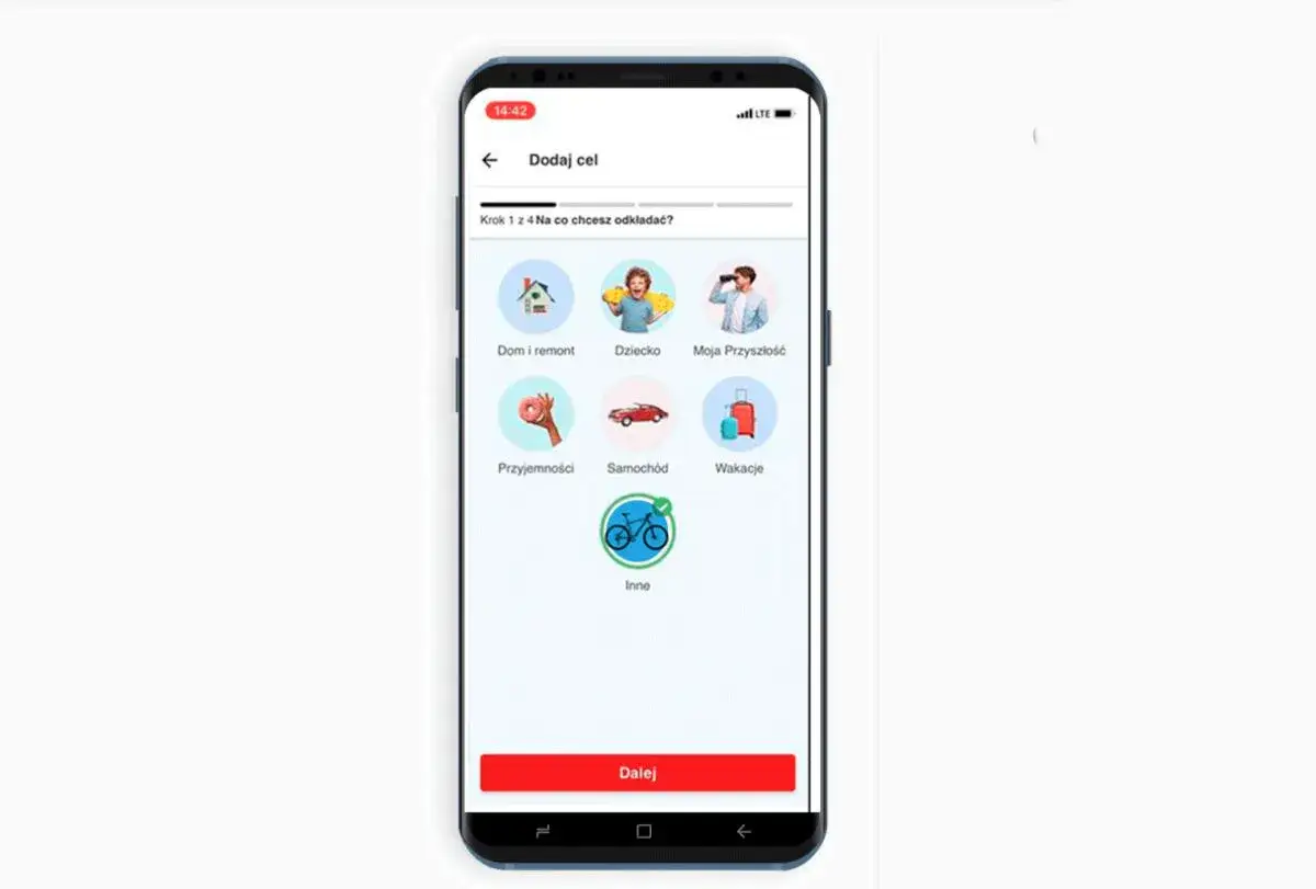 Aplikacja Santander ułatwia automatyczne oszczędzanie na cele: dom, dziecko, przyszłość, przyjemności, samochód, wakacje lub inne.