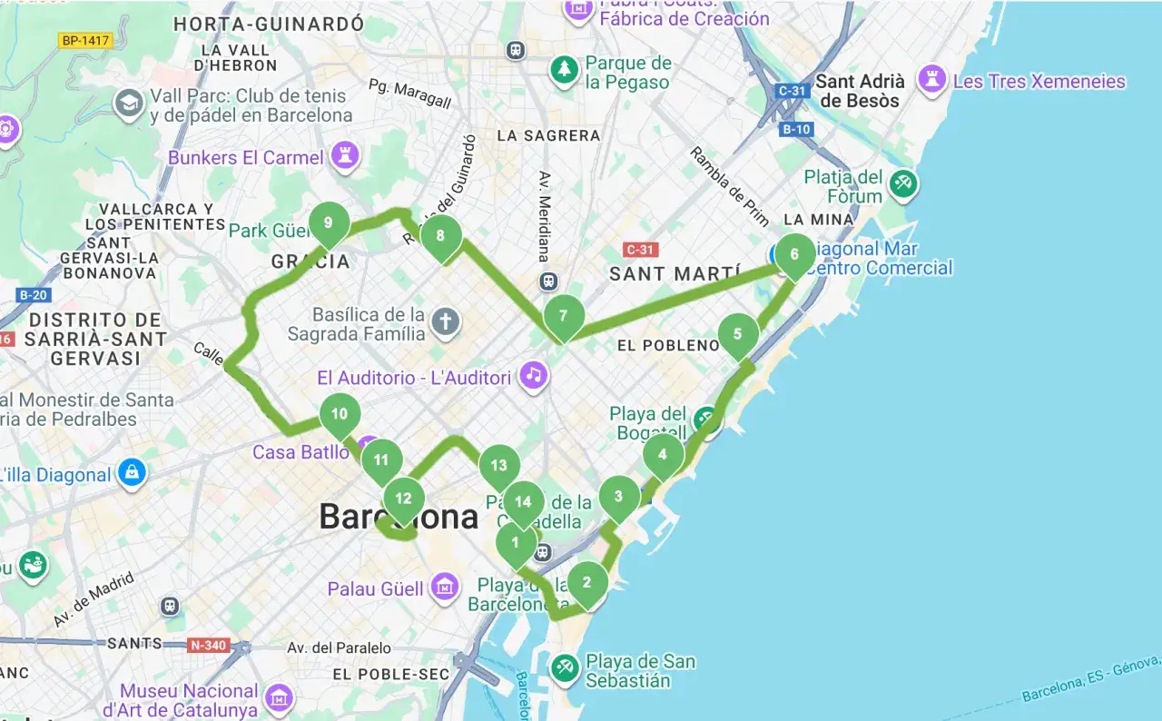 Ruta tur&iacute;stica por Barcelona: Sagrada Familia, Park G&uuml;ell, Casa Batll&oacute;, playas y m&aacute;s. &iexcl;Descubre qu&eacute; ver en Barcelona!