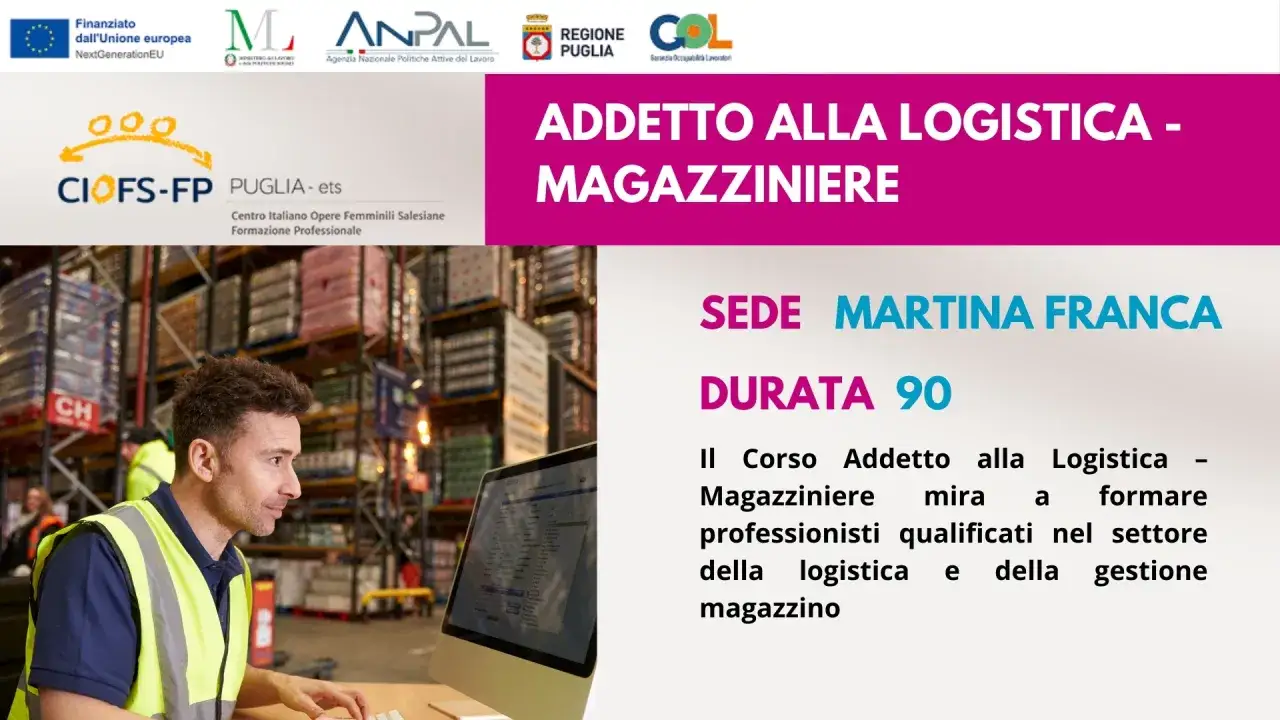 Corso per addetto alla logistica e magazziniere: impara le mansioni per gestire il magazzino.