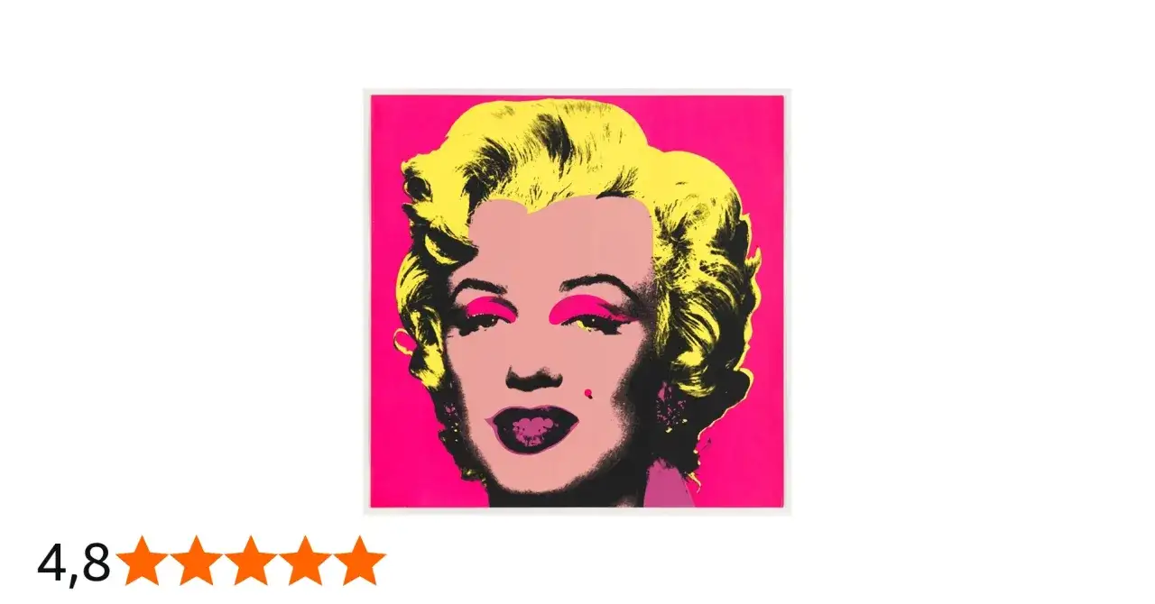 Ikoniczny pop art portret Marilyn Monroe w jaskrawych kolorach.
