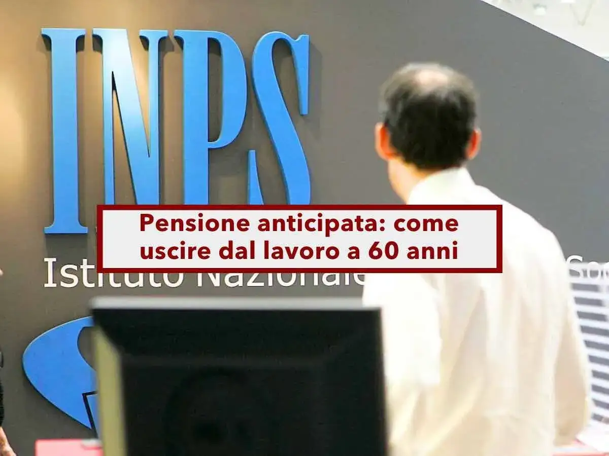 Uomo di spalle davanti al logo INPS, con testo 