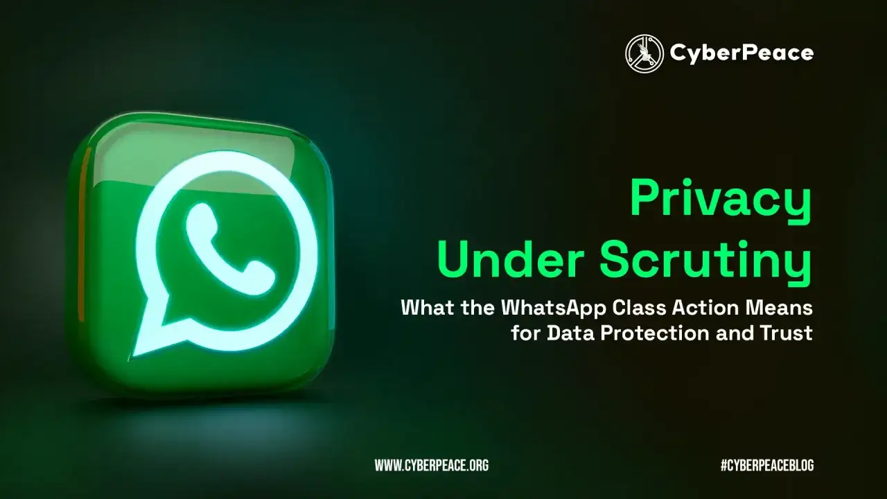 Zielone logo WhatsApp na ciemnym tle. Tekst 
