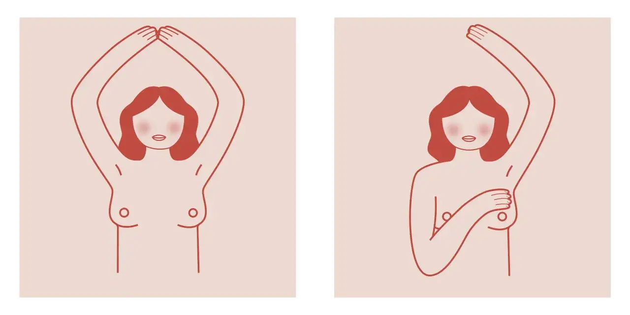 Illustration av en kvinna som visar sin kropp, en del av en