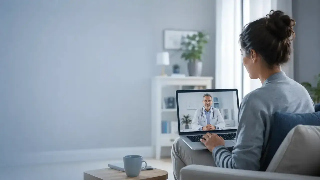 Donna in videochiamata con un medico, esplorando un metodo di studio per ADHD adulti.