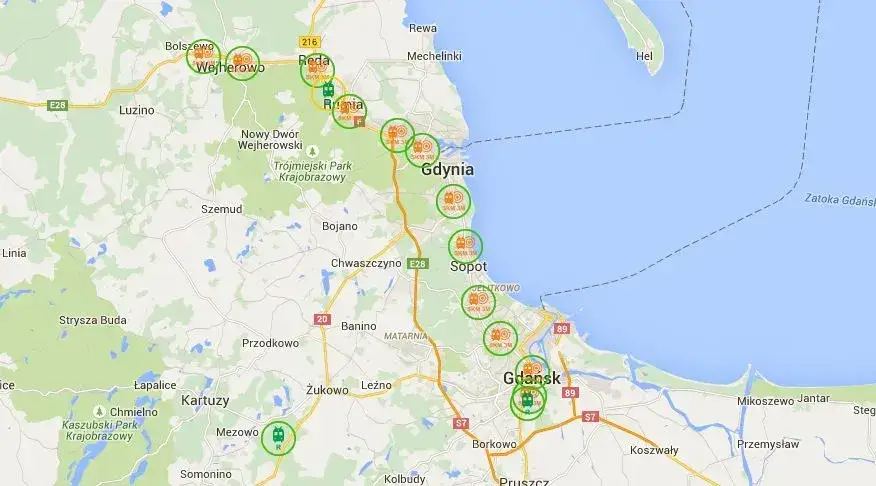 mapa SKM Trójmiasto