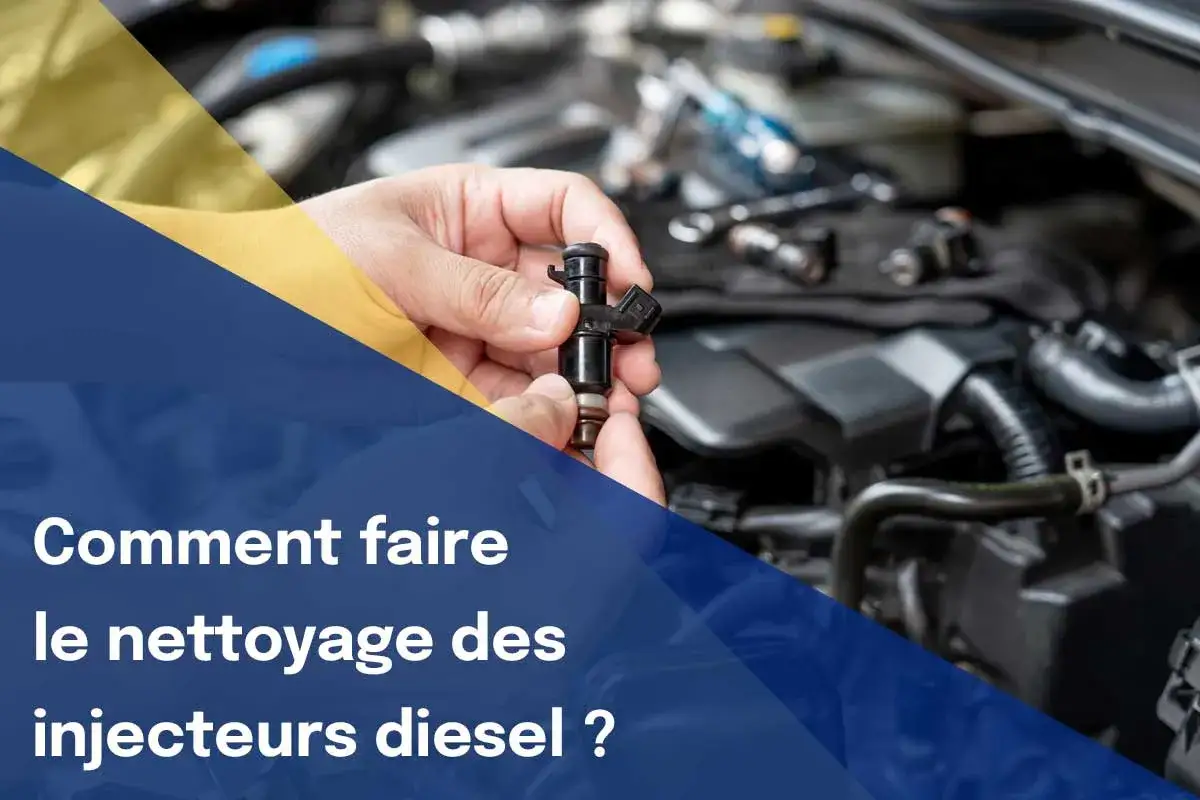 Main d'un m&eacute;canicien tenant un injecteur diesel, pr&ecirc;t &agrave; expliquer comment nettoyer injecteur diesel.