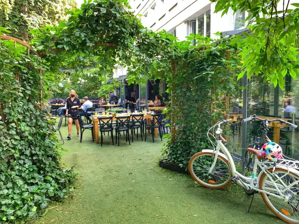 ogródek restauracyjny latem